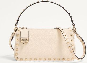 Valentino Garavani Small Rockstud Grainy Calfskin Crossbody Bag Wo