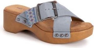 Muk Luks Charlotte Platform Slide Sandal in Chambray Nubuck at Nordstrom Rack, Size 11