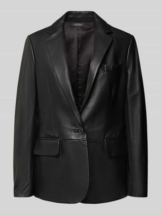 Lauren Ralph Lauren Slim Fit Blazer aus Lammleder Modell BONARO in BLACK, Größe 36