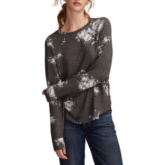Lucky Brand Cloud Raglan Sleeve Knit Top in Black Floral at Nordstrom Rack, Size Small