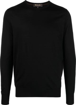 Loro Piana fine-knit virgin-wool jumper - men - Virgin Wool - 58 - Black