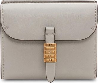 Pinko Saddle Wallet - Dames - Portefeuilles - Grijs - ONE Size - Leer - Accessoires