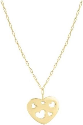 Tresorra 14K Yellow Gold Cutout Heart Pendant Necklace