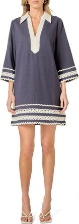 English Factory Colorblock Minidress in Navy at Nordstrom, Size X-Small