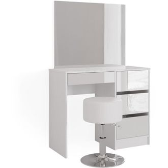 Vicco Tocador Sherry, Blanco, 90 Cm Con Taburete Vicco