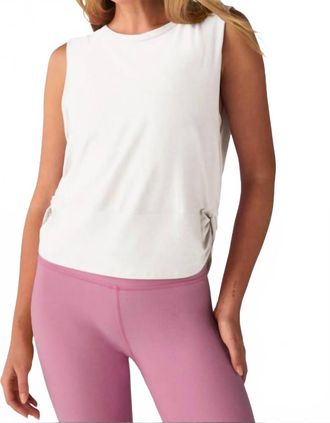 Beyond Yoga Featherweight Side Note Twist Tank In White