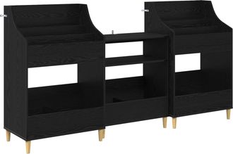 vidaXL Set Di Mensole Per Media 3 Pz Rovere Nero 212 X 46 X 112 Cm Vidaxl