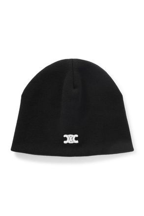 Celine Triomphe Logo-Embroidered Wool Beanie