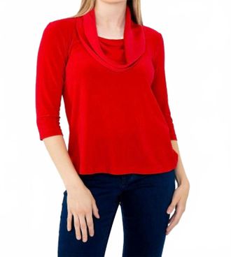Joseph Ribkoff Cowl Neck Top In Red