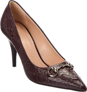 Gucci 90 Gg Horsebit Leather Pump