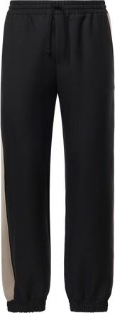 Valentino Garavani Gestreepte Katoenmix Velours Joggingbroek - Heren - Sweatpants - Zwart - M - Katoen - Broeken