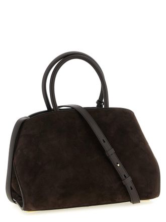 Ferragamo Gancini Buckle Suede Top Handle Bag - Brown
