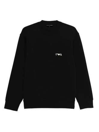 Emporio Armani logo-embroidered sweatshirt - Black