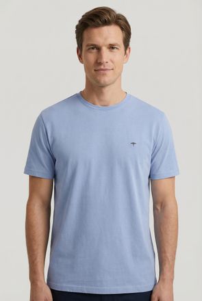 Fynch-Hatton T-Shirt FYNCH-HATTON, Herren, Gr. M, new breeze, Jersey, Obermaterial: 100% Baumwolle, bestickt, unifarben, normal h&uuml;ftbedeckend, Rundhals, Shirts T-S