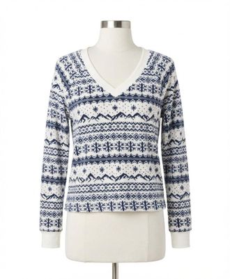 Z Supply Slopes Fairisle Top In Vanilla Ice