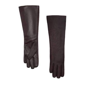 Mango leren handschoenen donkerbruin