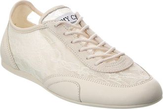 Jimmy Choo London Sunny/F Lace & Leather Sneaker