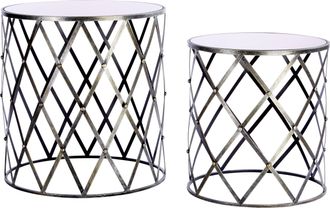 Premier Housewares Set Of Two Avantis Diamond Design Tables