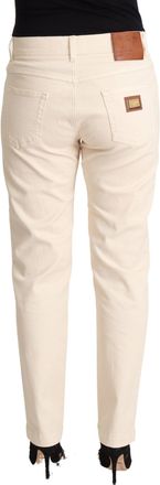 Dolce & Gabbana Womens Cotton Denim Skinny Jeans White Elastane