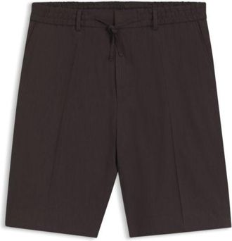 BOSS Relaxed-fit shorts in a linen blend