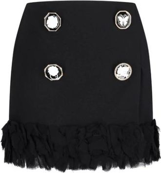 Blumarine Gonna Cady B/Gioiello - Dames - Korte rokken - Zwart - XS - Rokken