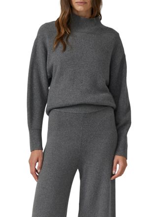 s.Oliver Strickpullover S.OLIVER, Damen, Gr. 36, grau melange, Strick, Obermaterial: 50% Baumwolle, 25% Polyamid, 14% Polyacryl, 8% Wolle, 3% Elasthan, meliert