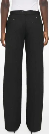 Ermanno Scervino Sequin-Embellished Pinstripe Trousers - Black