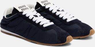 Miu Miu Plume suede-trimmed sneakers