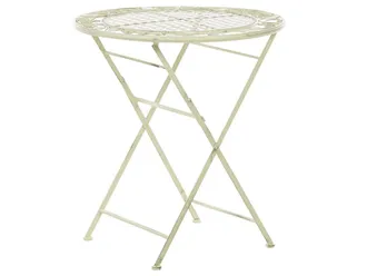 Beliani Beliani - Tavolino Da Giardino Bistro Pieghevole &Oslash; 70 Cm In Metallo Verde Chiaro Bivio
