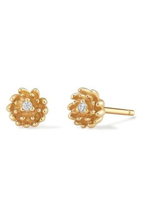 Made by Mary Cubic Zirconia Birthstone Flower Stud Earrings in Gold November at Nordstrom