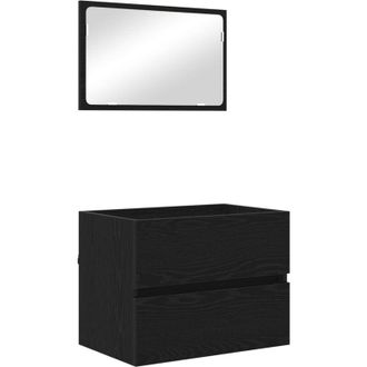 vidaXL Bathroom Furniture Set 2 pcs Black Oak 57 x 37 x 45 cm Vidaxl