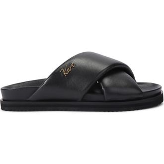 Kurt Geiger Baron Cross Strap Slide Sandal in Black at Nordstrom, Size 10