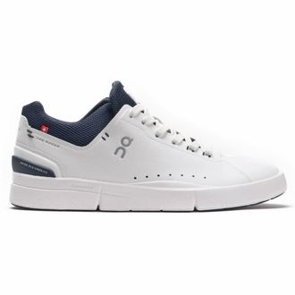 On The Roger Advantage Textile Synthetic Mens Lace Up Trainers - White Midnight - Size:UK 10.5