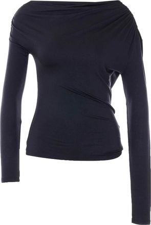 Patrizia Pepe Black Ruffled Long Sleeves Top