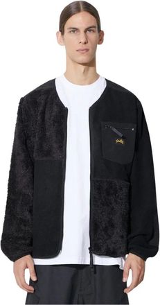 Stan Ray Patchwork Fleece Cardigan - Heren - Vesten met rits - Zwart - M - Polyester - Hoodies & sweatvesten