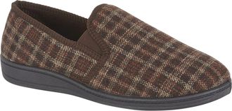 Jo & Joe Jo and Joe Mens Twin Gusset Slipper with Cushioned Foam in-Sock for Extra Comfort & Support in Sizes 6-12 (Brown 1, 11, UK Footwear Size System, Adult