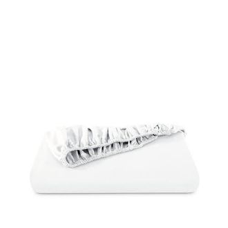 Bare Home 400 Thread Count Organic Cotton Sateen Fitted Sheet in White at Nordstrom, Size California King