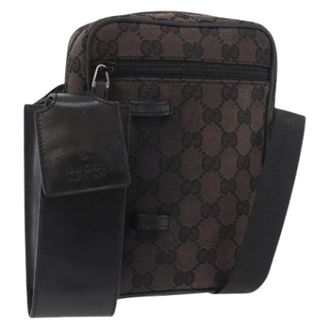 Gucci Pre-owned Cross Body Bags, female, Brown, Size: ONE SIZE Pre-owned GG Canvas Shoulder Bag
