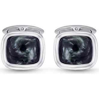 LuvMyJewelry Seraphinite Sterling Silver Men Cufflinks at Nordstrom