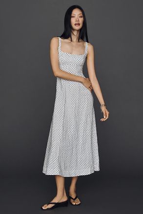 Reformation Sabine Linen Midi Dress