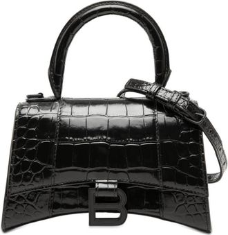 Balenciaga Pre-owned Balenciaga XS Croc Embossed Hourglass Top Handle Bag Ladies 6OKBAWPC5KSQVU10