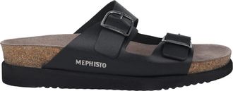 Mephisto Zwarte Harmony Sandaal - Dames - Sandalen - Zwart - 42 EU - Leer - Schoenen