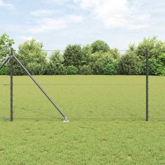 vidaXL Reja Con Postes Gris 1 X 25 M Acero Recubierto De Pvc Vidaxl