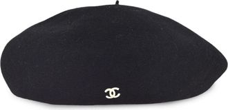 Chanel 1998 CC wool beret - women - Wool - One Size - Black