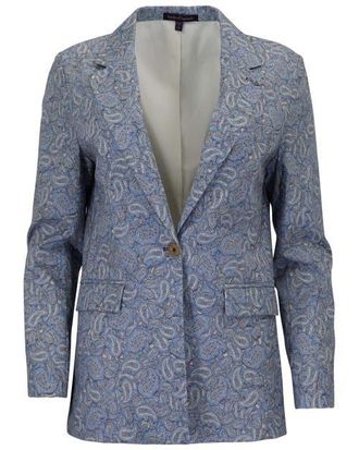 Lords of Harlech Paisley Pile Womens Tailored Blazer in Paisley Pile Natural at Nordstrom, Size 14