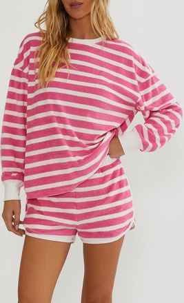 Beach Riot Cyra Striped Terry Top in Misty Stripe at Nordstrom, Size X-Small