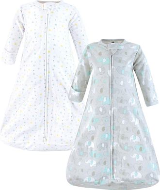 Hudson Baby Cotton Long-Sleeve Wearable Sleeping Bag in Neutral New Elephant at Nordstrom