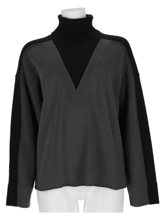 Maison Margiela High Turtleneck Sweater With Contrasting V-Knit Detail