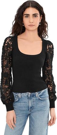 Paige Maya Top Womens Clothing Black : MD, Cotton/Nylon/Silk