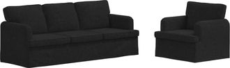 vidaXL Juego De Sof&aacute; 2 Uds. Negro Tela Vidaxl